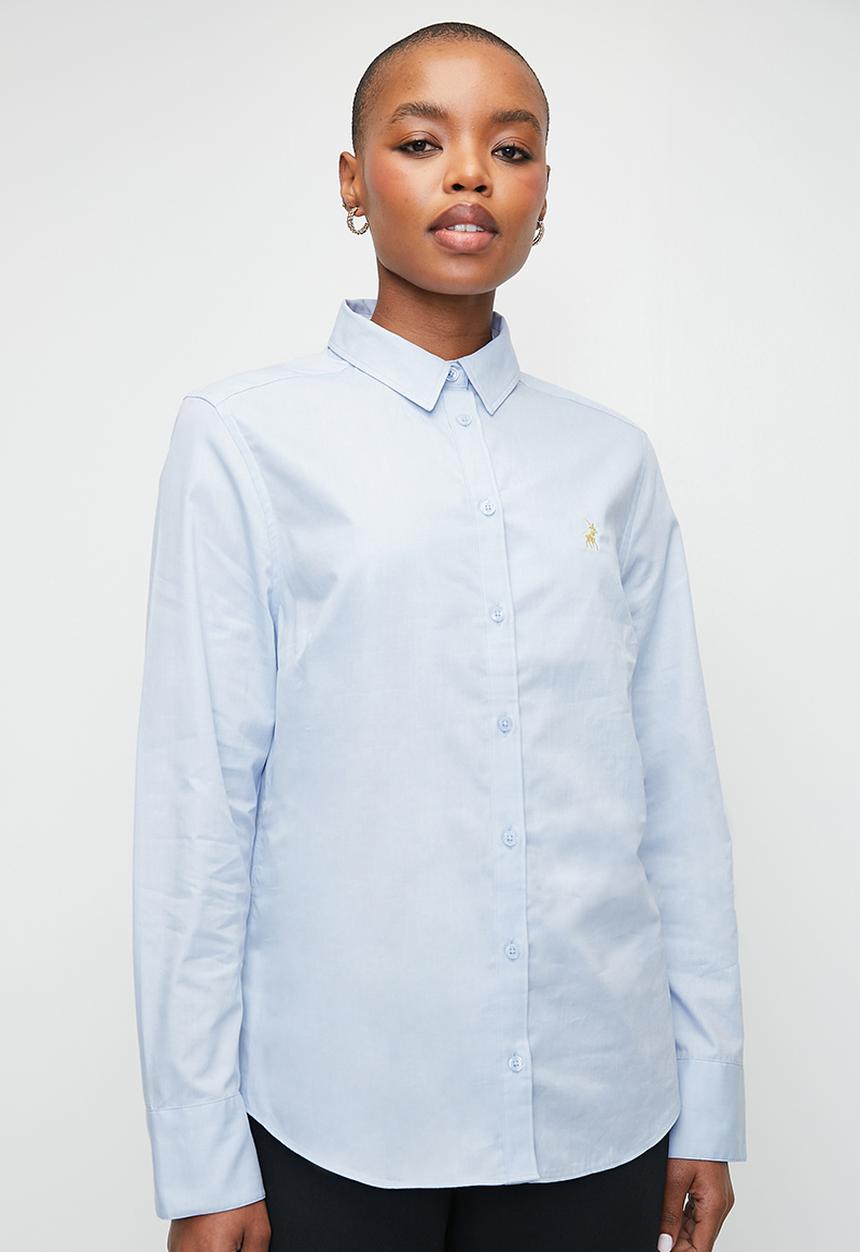 POLO - Wmn Giselle Long Sleeve Oxford Shirt - Blue