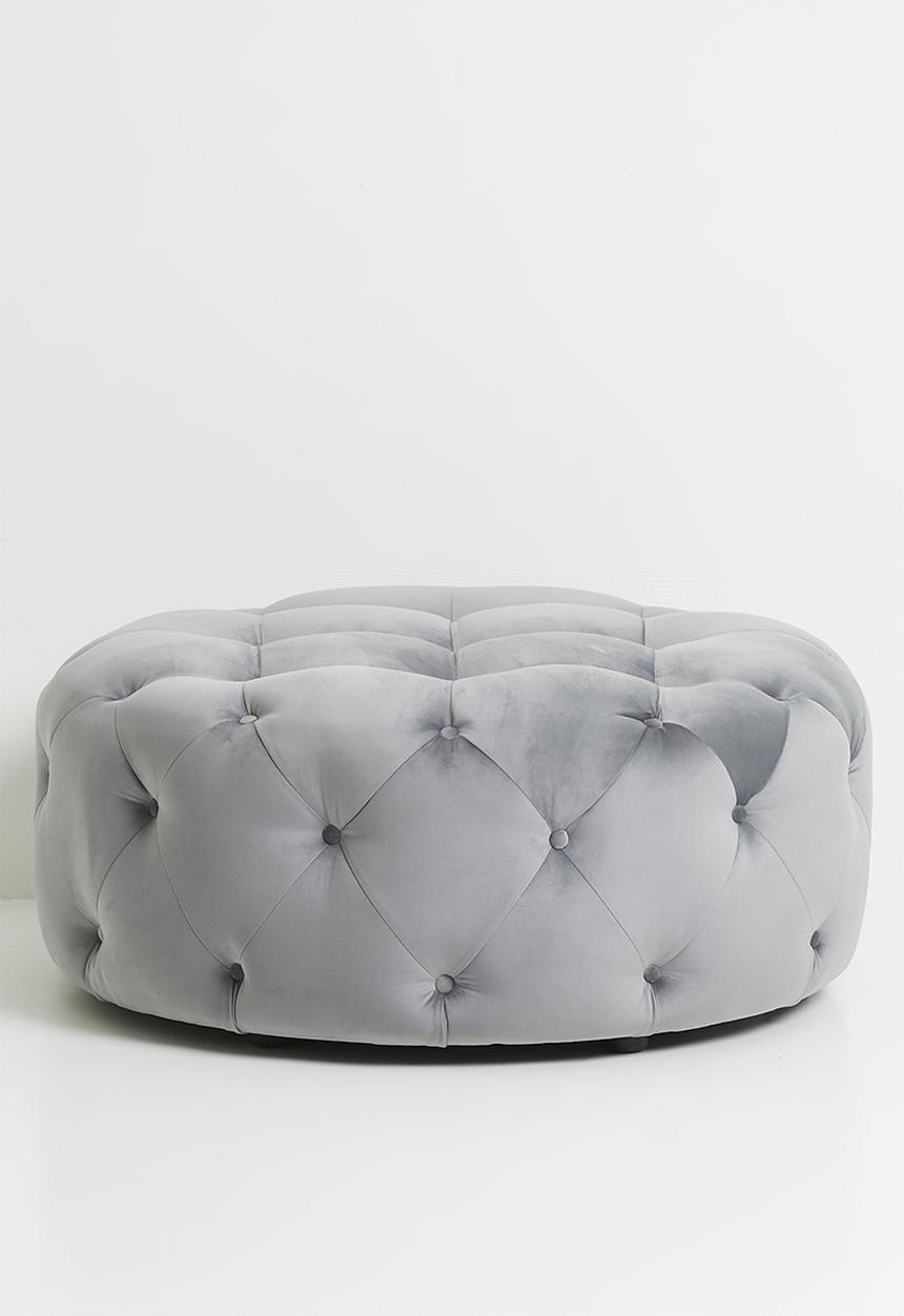 Sixth Floor - Molesy ottoman - grey velvet