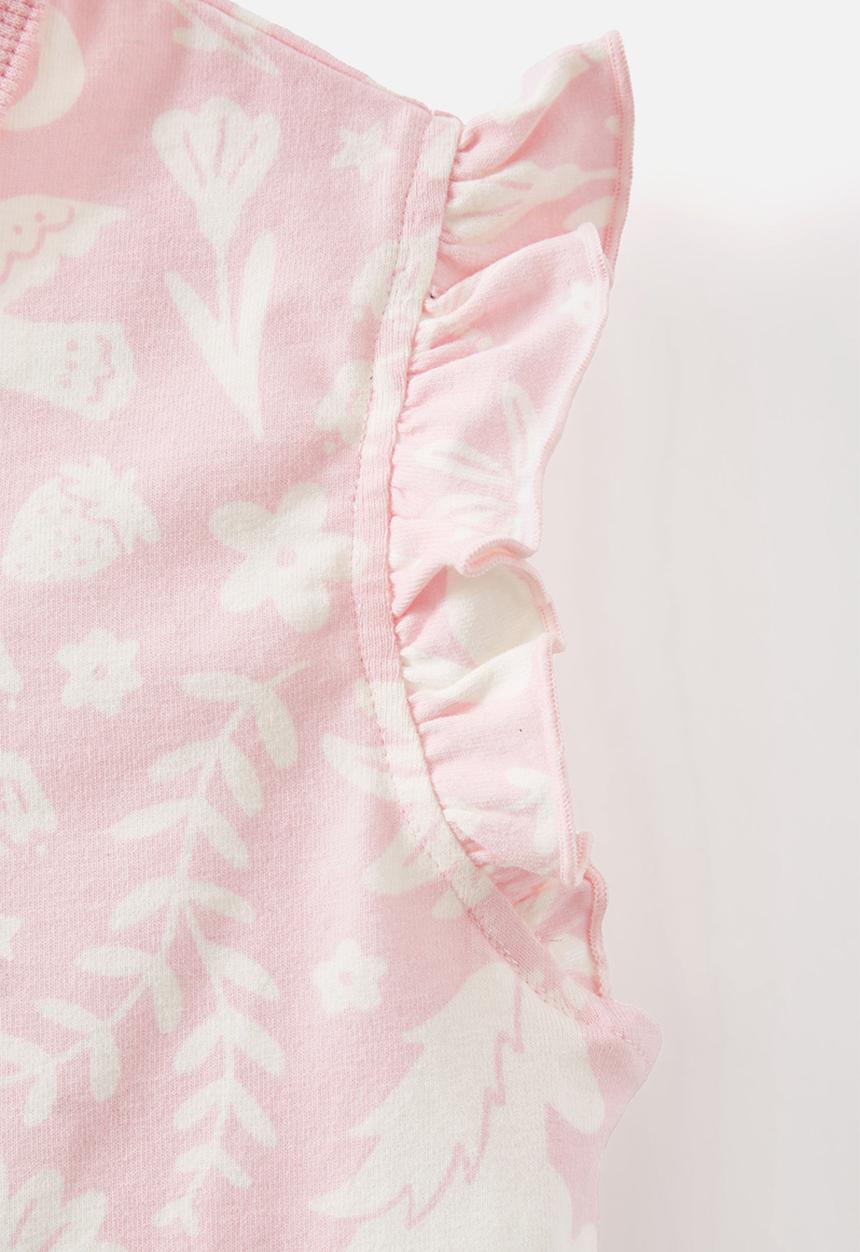 Cotton On - Stacey short sleeve flutter pyjama set - blush pink/ unicorn fields