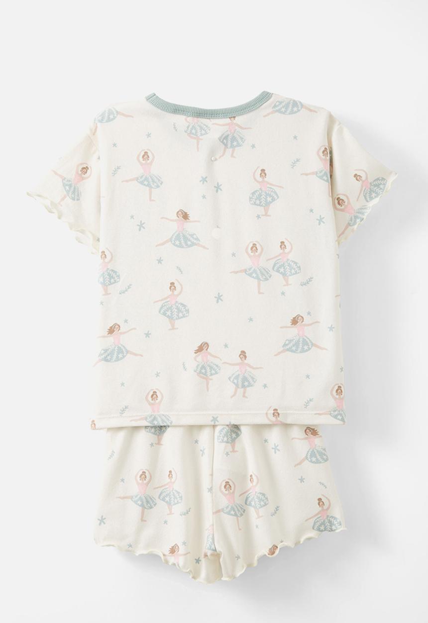 Cotton On - Dani short sleeve pyjama set - dark vanilla/ballet dancers
