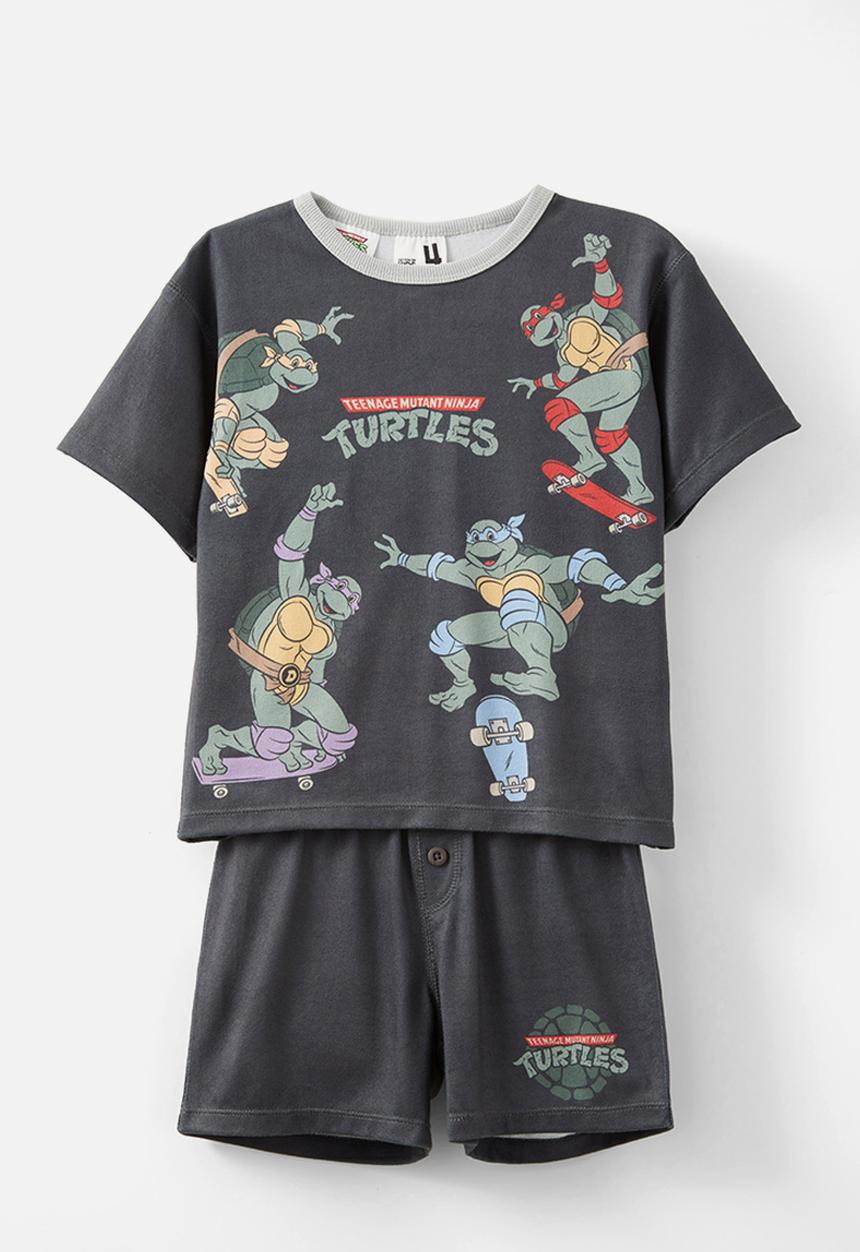 Cotton On - Damon short sleeve pyjama set license - lcn nic rabbit grey/tmnt & friends