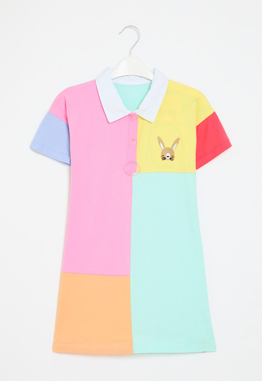 Pop Candy - Colour block golf dress - multi