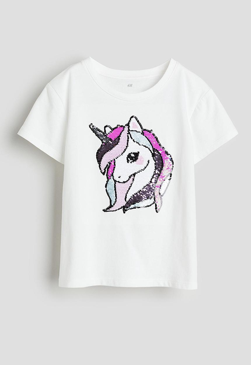H&M - Top - white unicorn