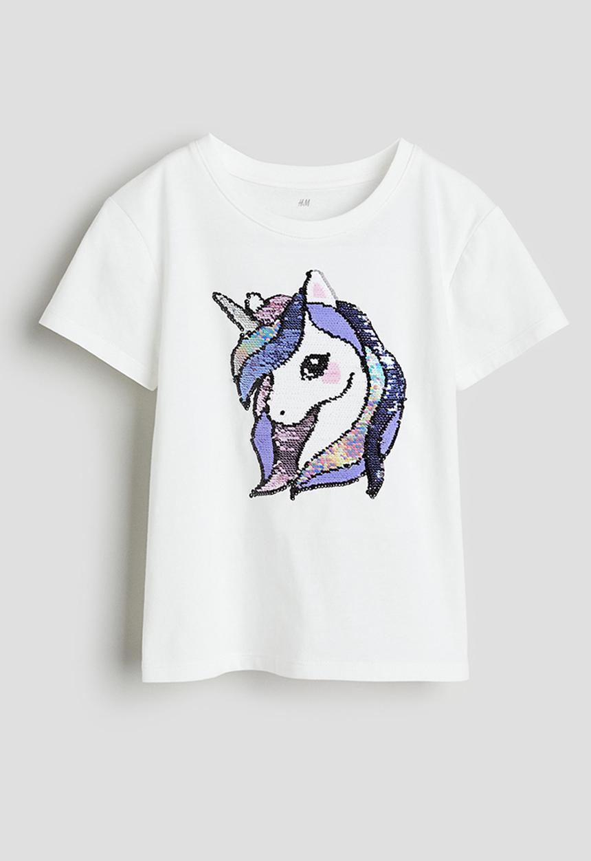 H&M - Top - white unicorn