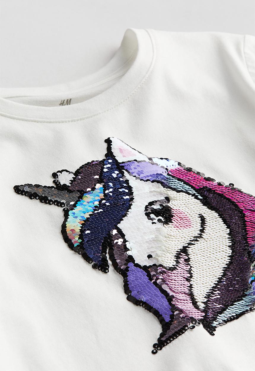 H&M - Top - white unicorn