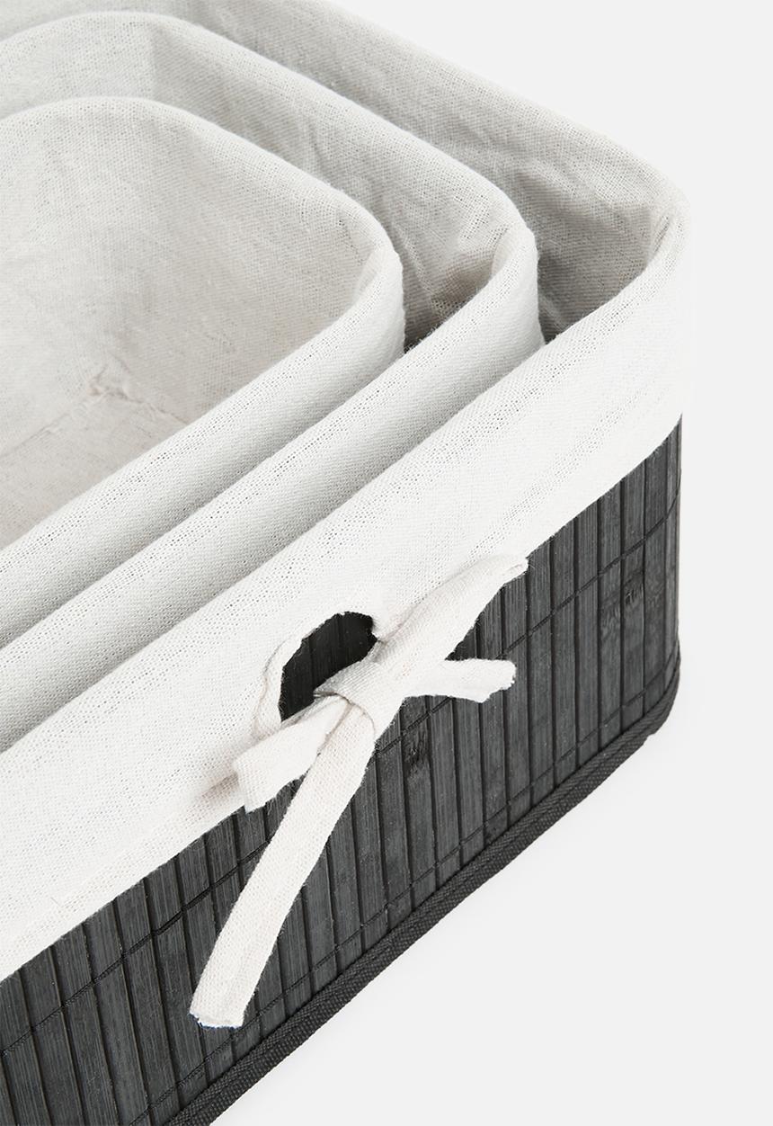 Storage Solutions - Nesting bamboo storage set of 3 - black