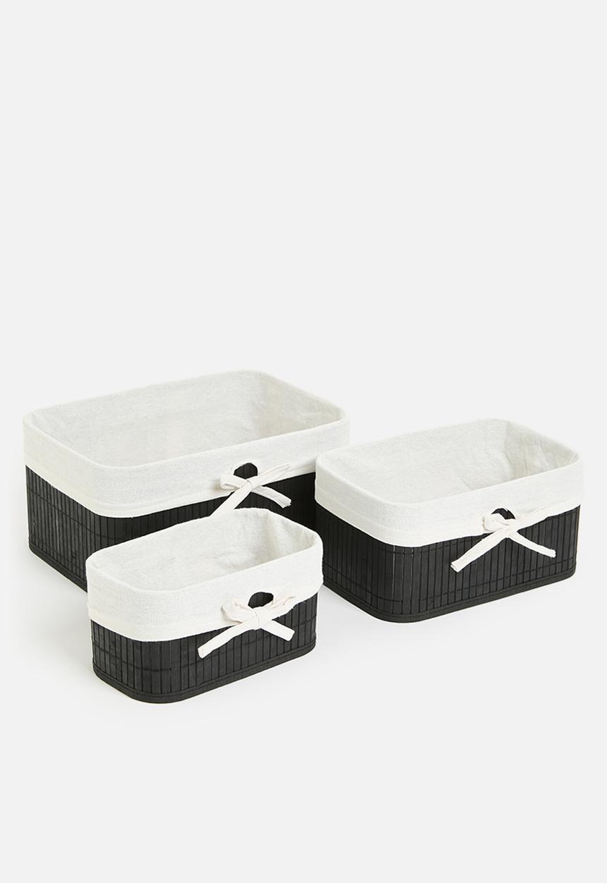 Storage Solutions - Nesting bamboo storage set of 3 - black
