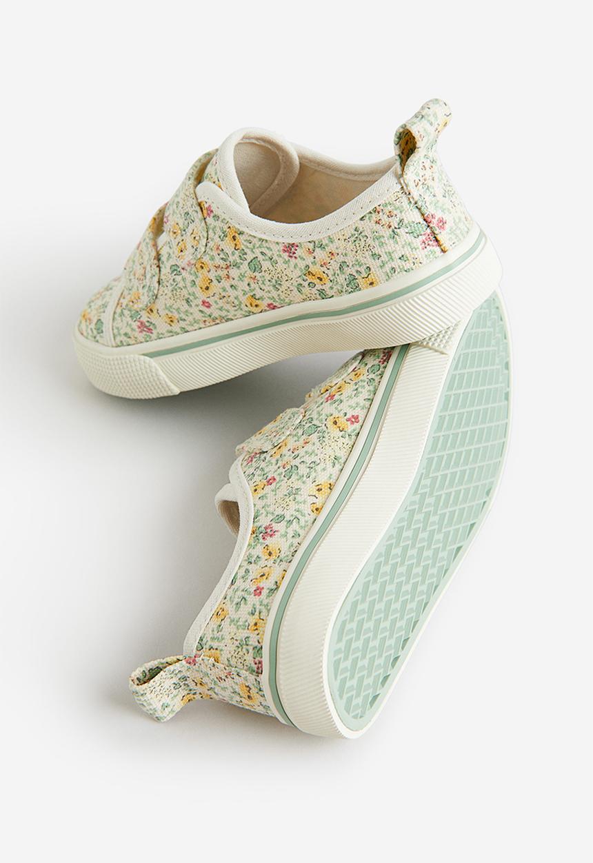 H&M - Floral-patterned canvas trainers - white floral