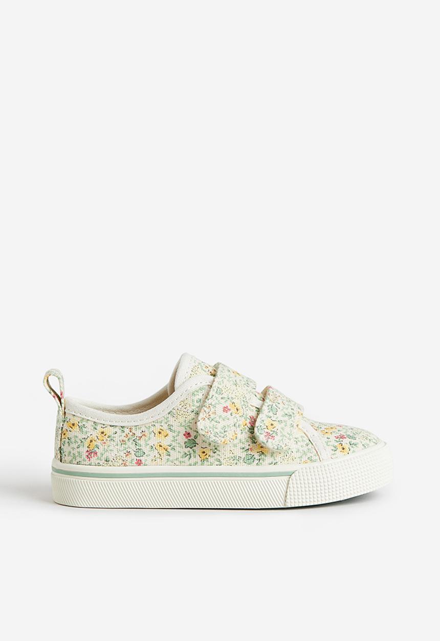 H&M - Floral-patterned canvas trainers - white floral