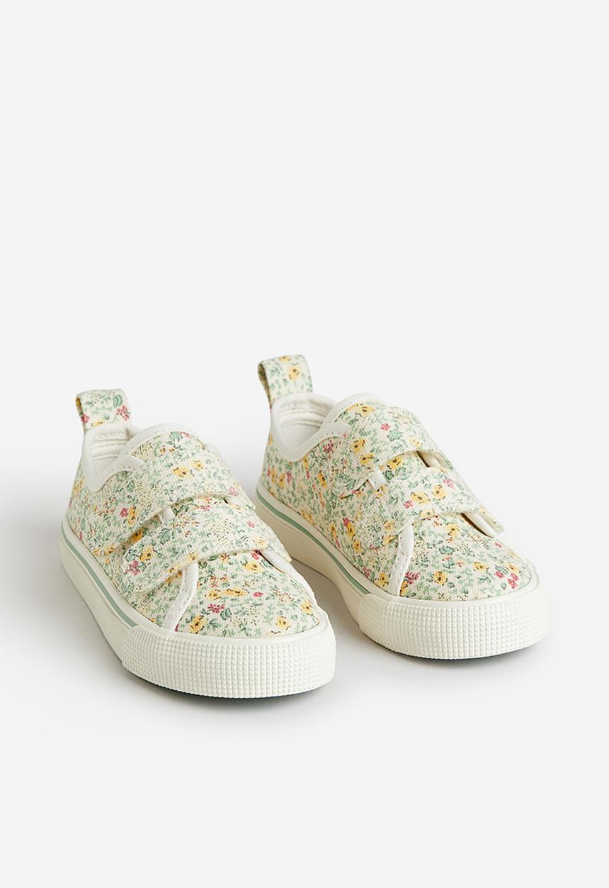 H&M - Floral-patterned canvas trainers - white floral