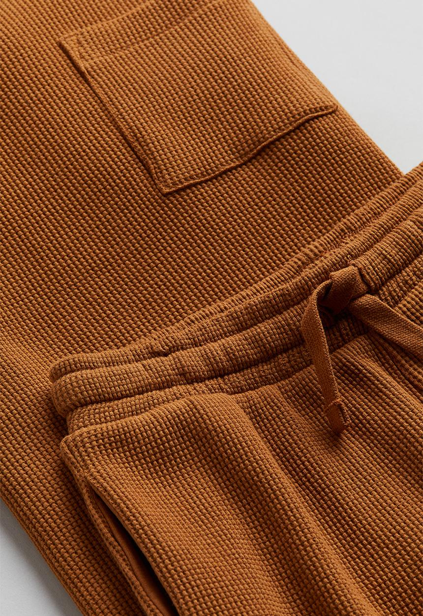 H&M - 2 piece waffled jersey set - brown