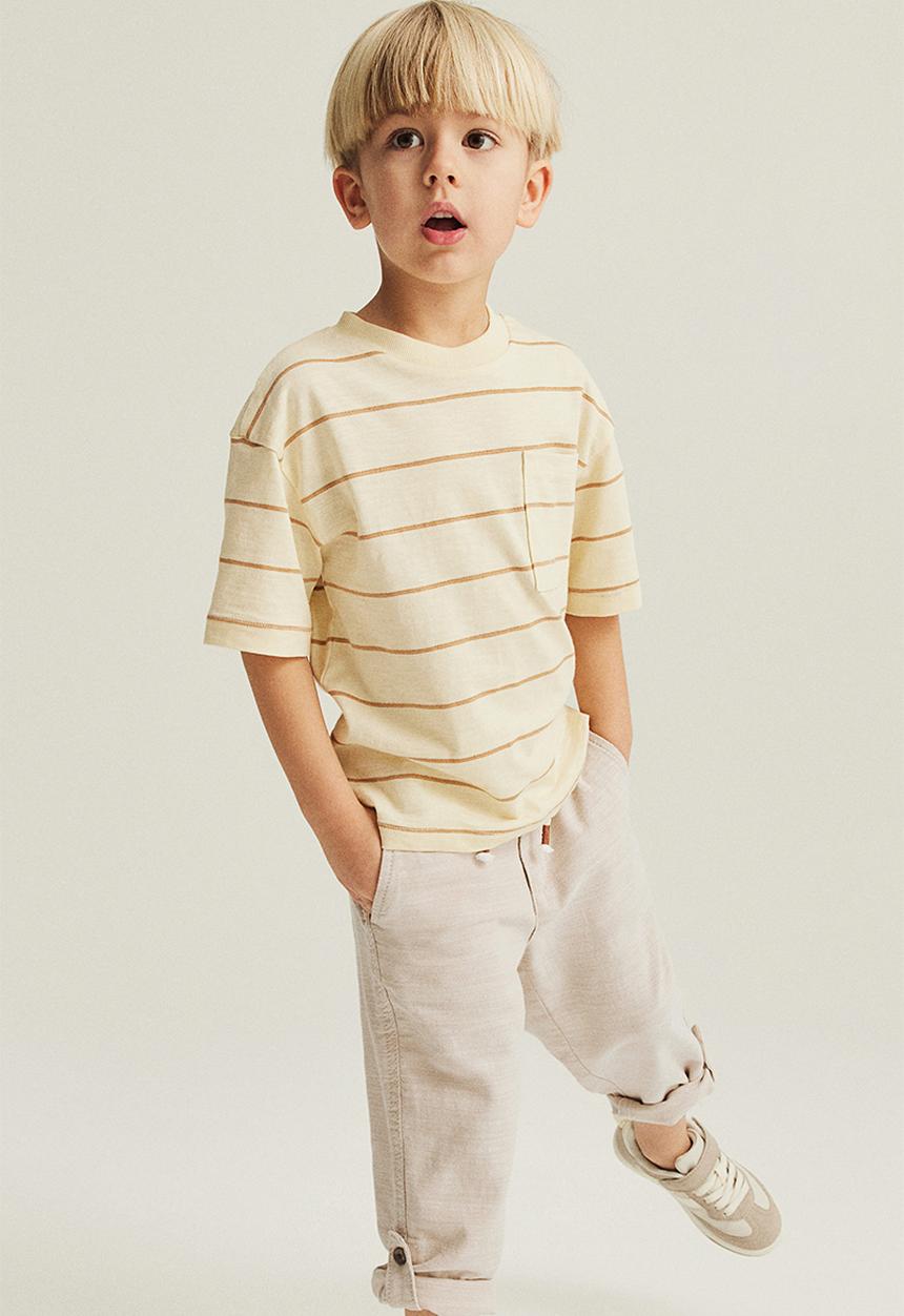 H&M - Loose fit roll-up trousers - light beige