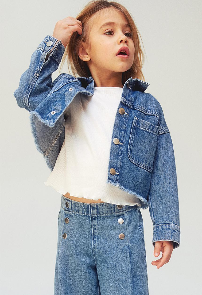H&M - Wide leg pull-on trousers - denim blue