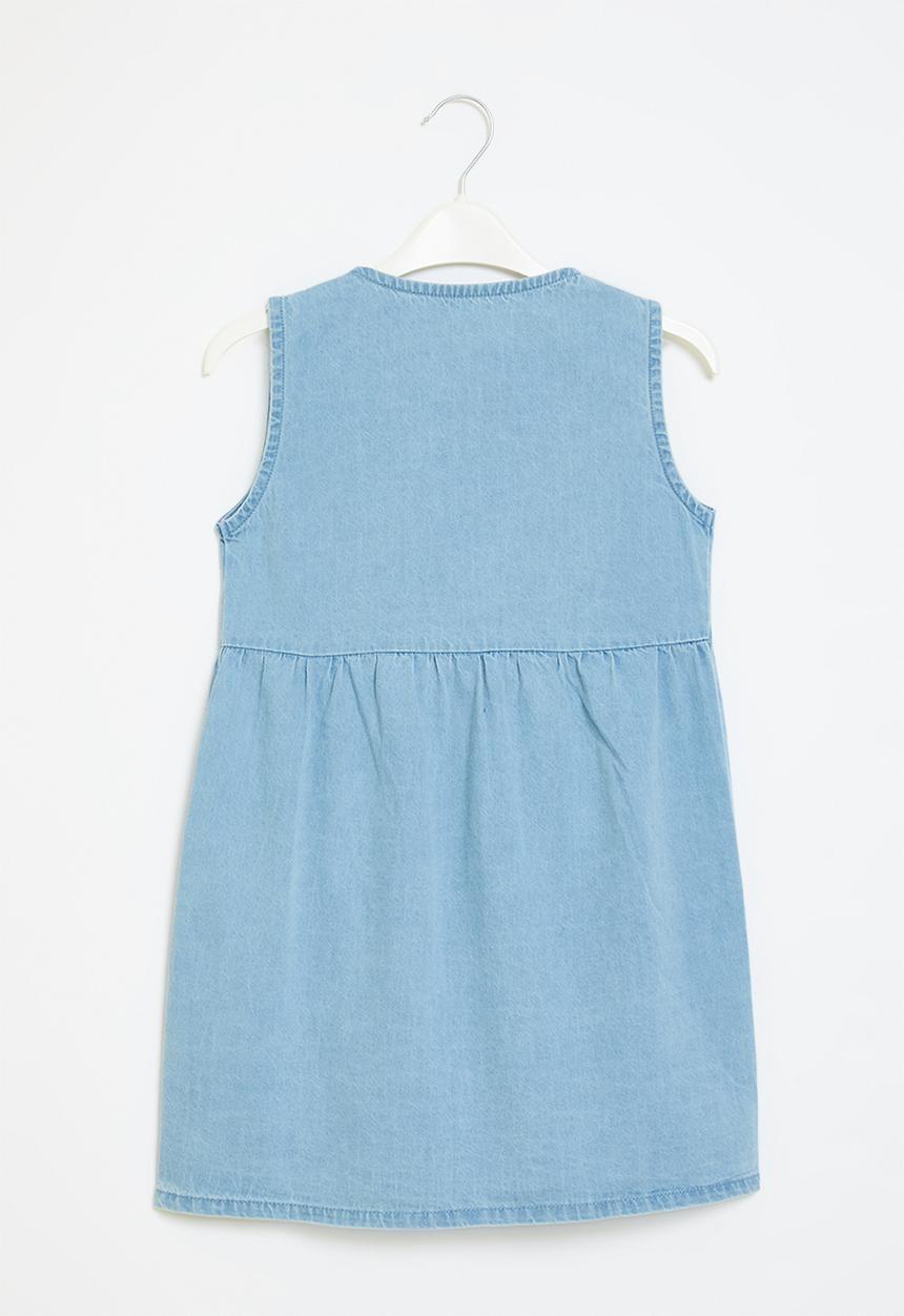 Pop Candy - Applique buttoned down dress - blue