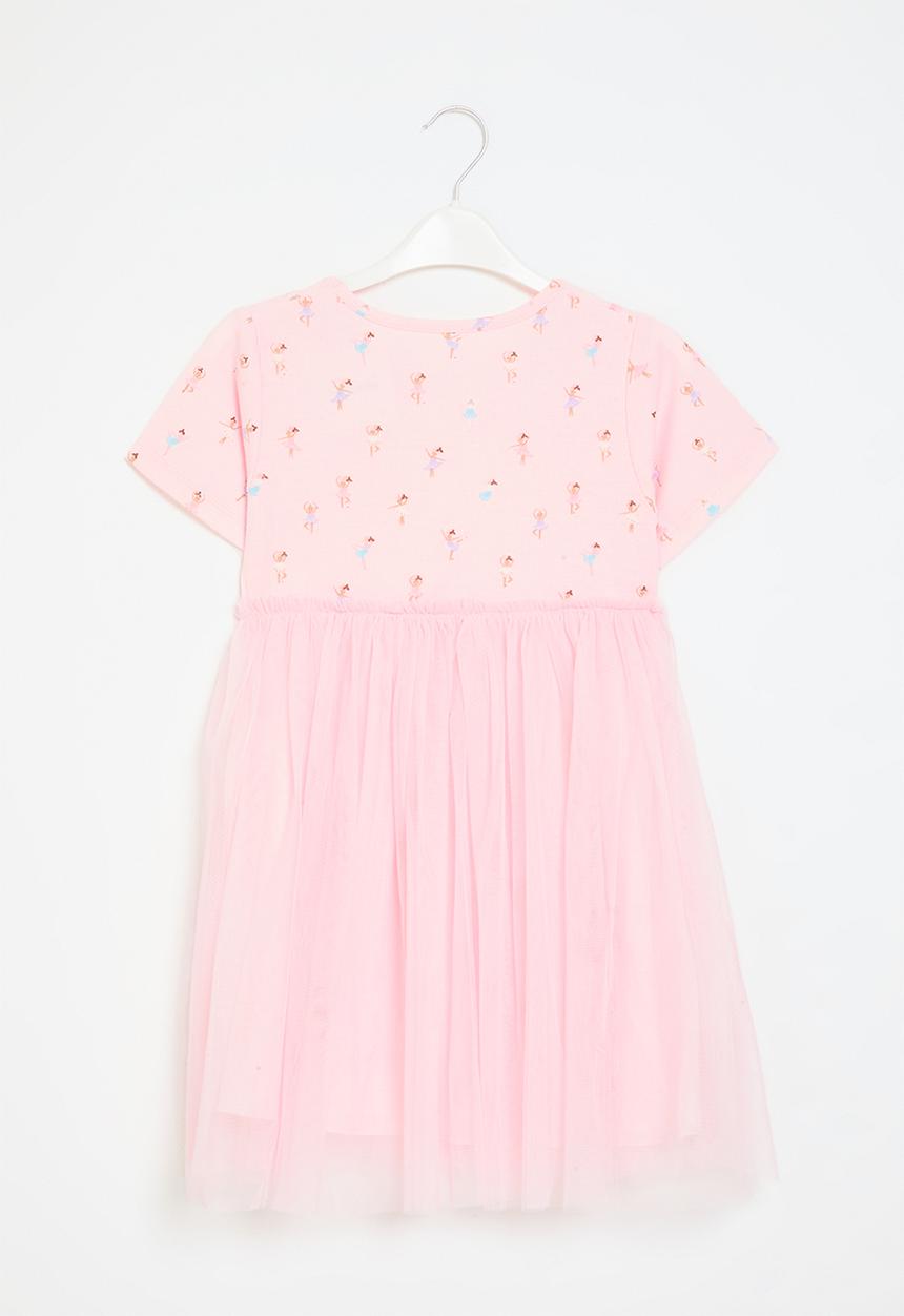 Pop Candy - Printed & mesh dress - pink