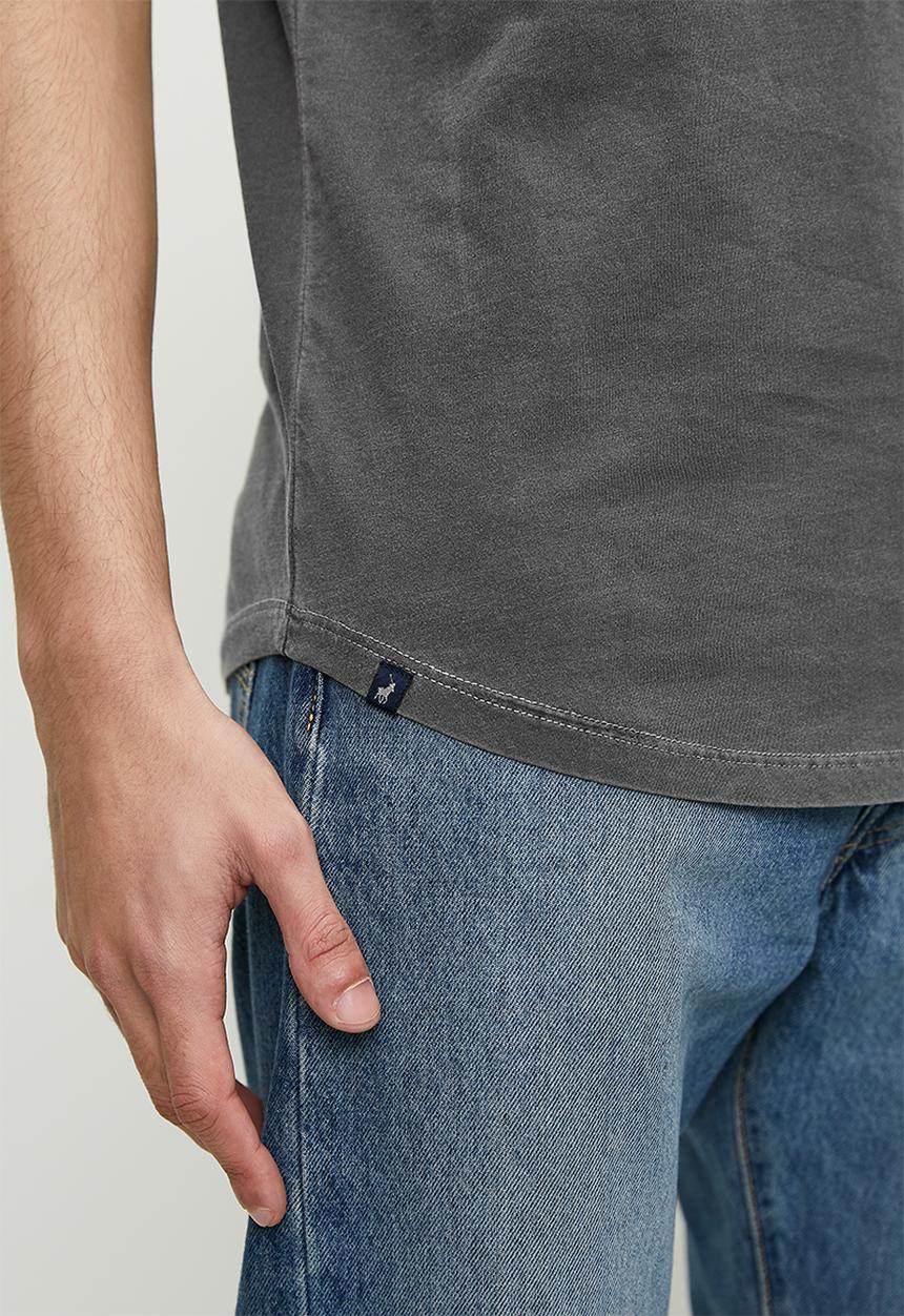 POLO - Clive Pjc Overdyed Short sleeve Tee - Charcoal