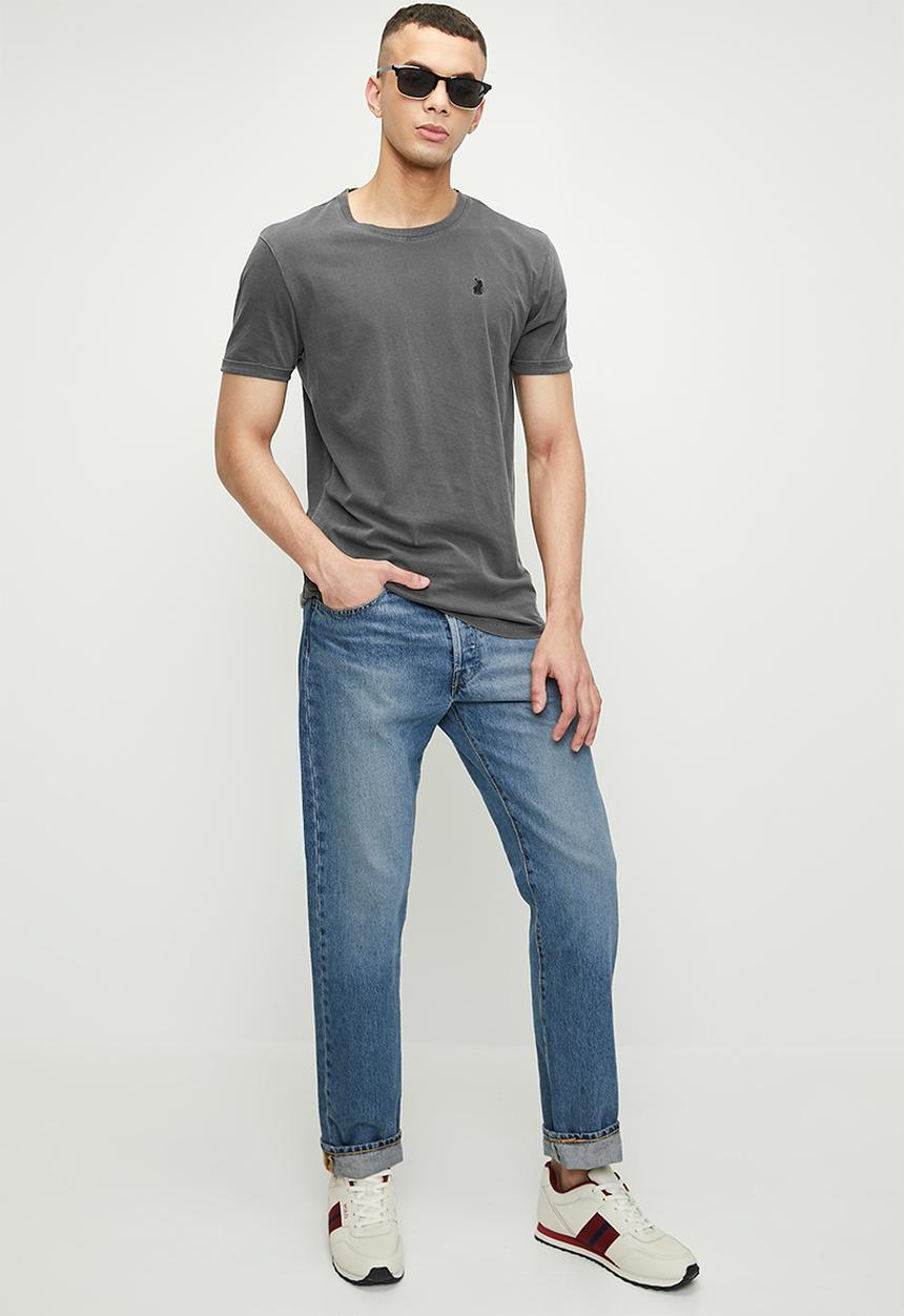 POLO - Clive Pjc Overdyed Short sleeve Tee - Charcoal