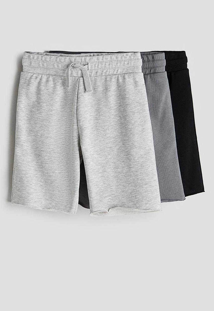 H&M - 3-Pack shorts - light grey marl & black