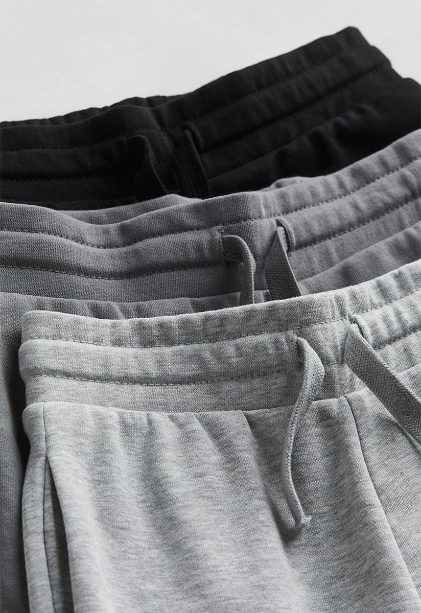 H&M - 3-Pack shorts - light grey marl & black