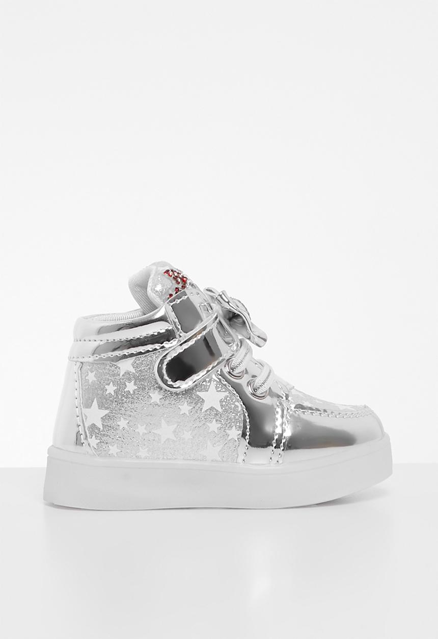 Pop Candy - Mettallic light up sneakers-silver