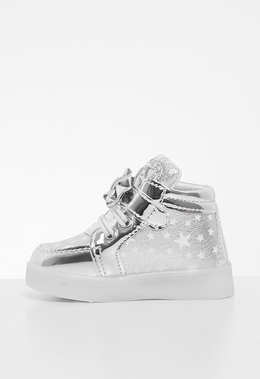 Pop Candy - Mettallic light up sneakers-silver