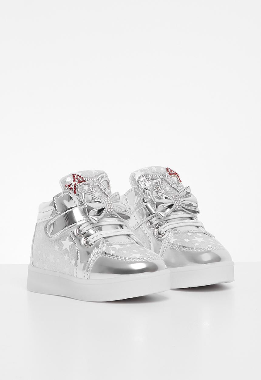 Pop Candy - Mettallic light up sneakers-silver