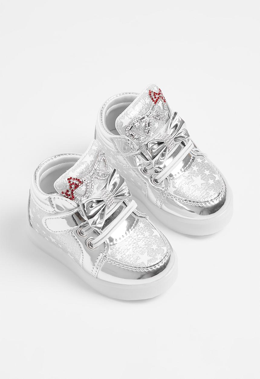 Pop Candy - Mettallic light up sneakers-silver