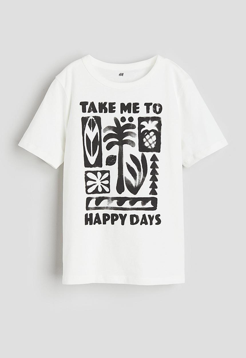 H&M - Printed cotton t-shirt - white,multi