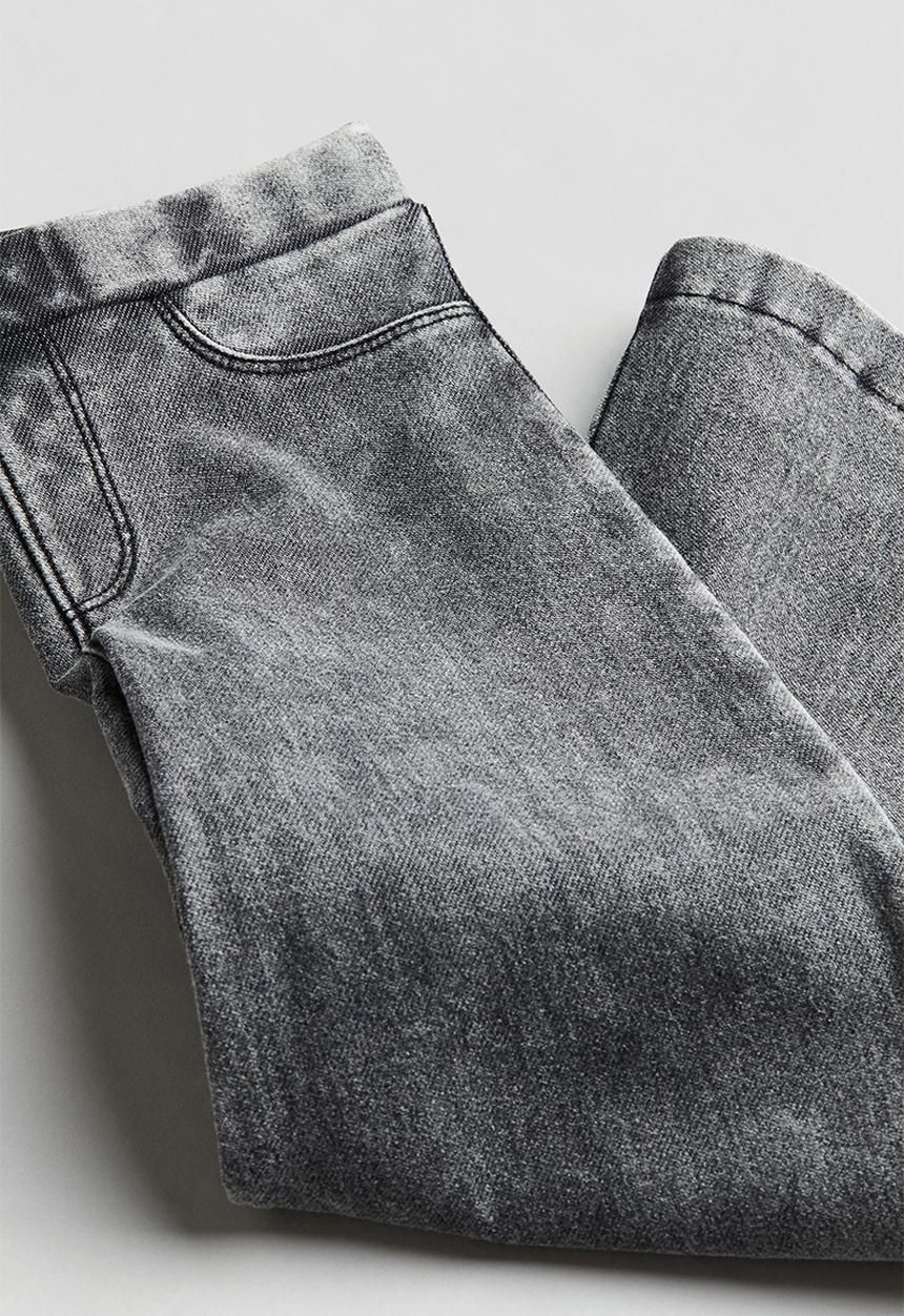 H&M - Wide denim-look trousers - washed denim grey