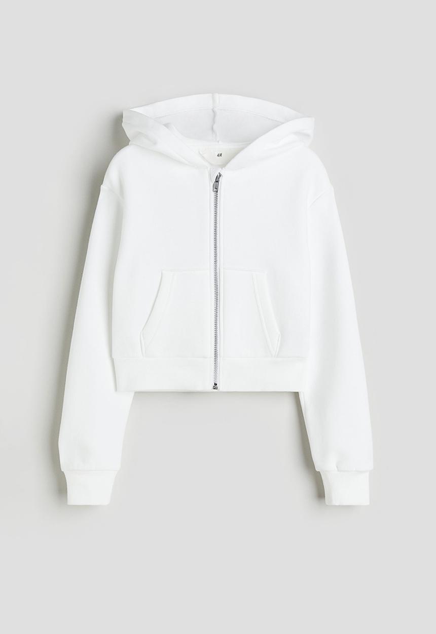 H&M - Zip-through hoodie - white