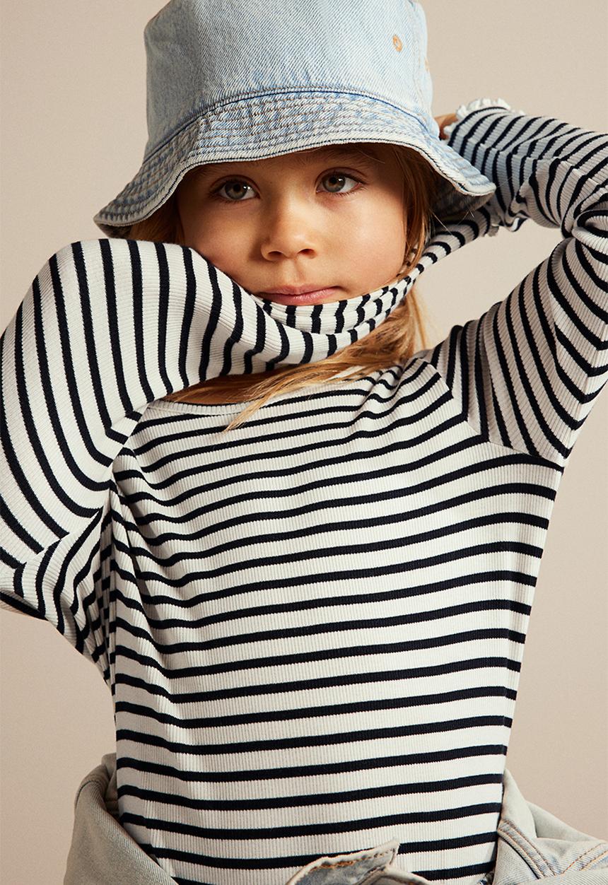 H&M - Ribbed jersey top - white & black striped