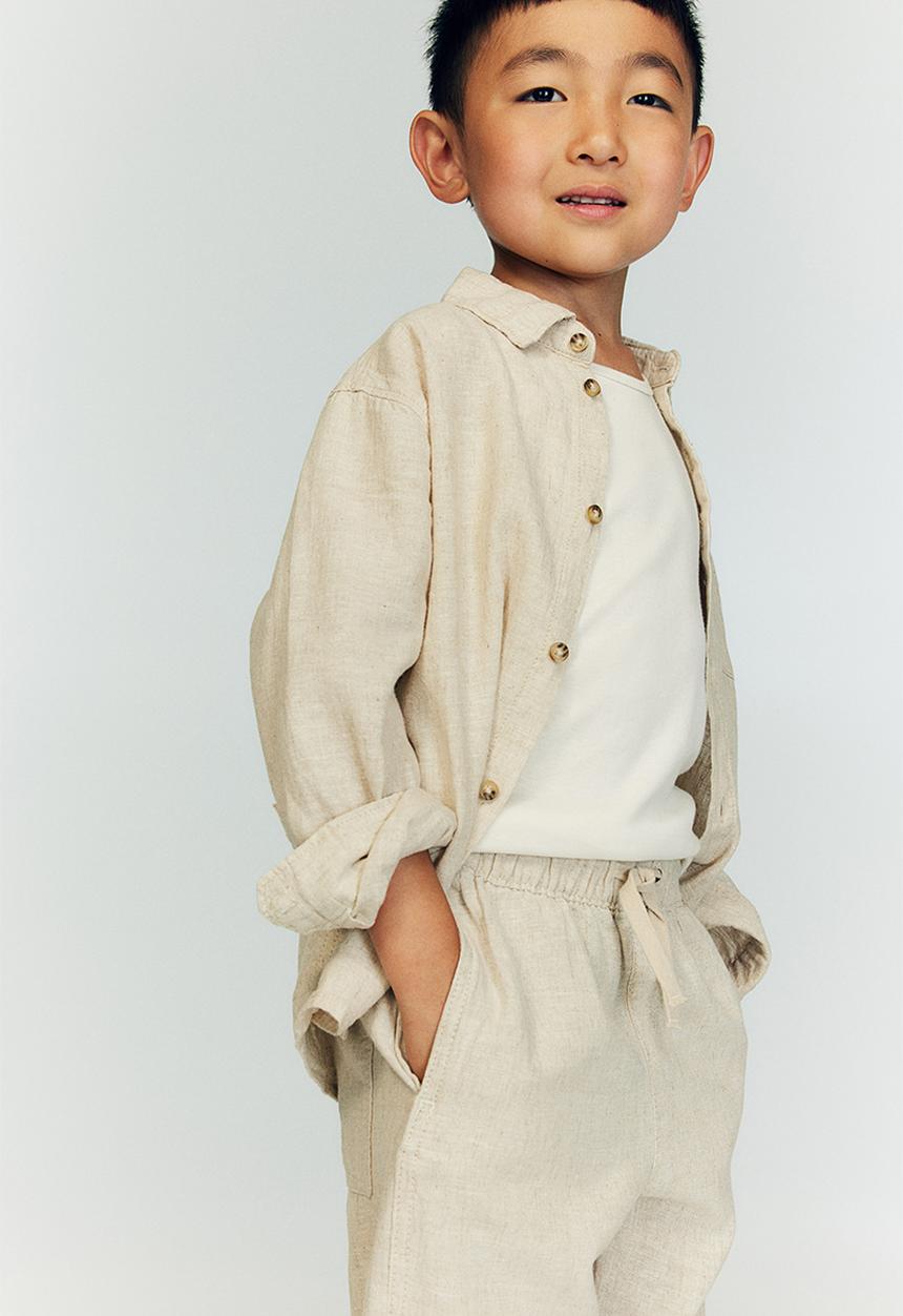 H&M - Linen-blend shirt - beige