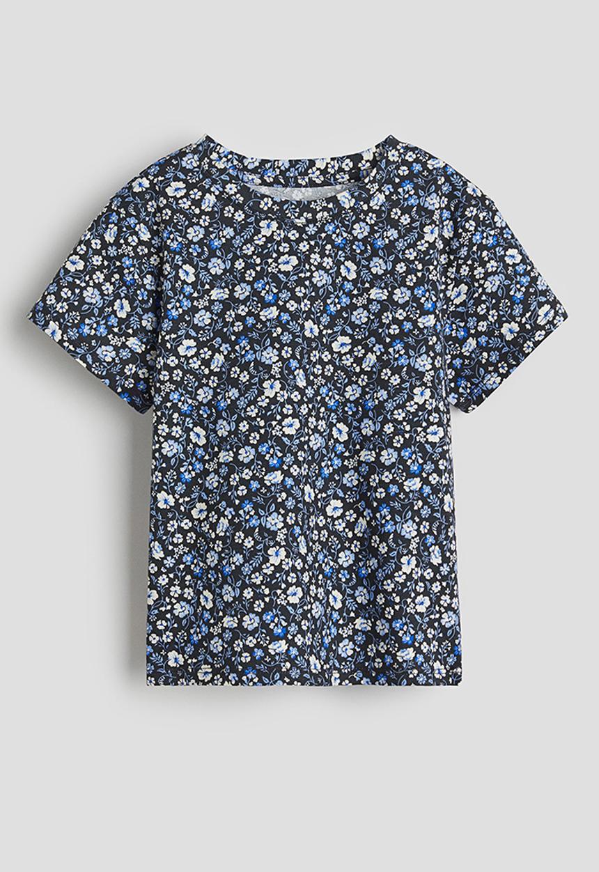 H&M - Printed t-shirt - dark grey floral