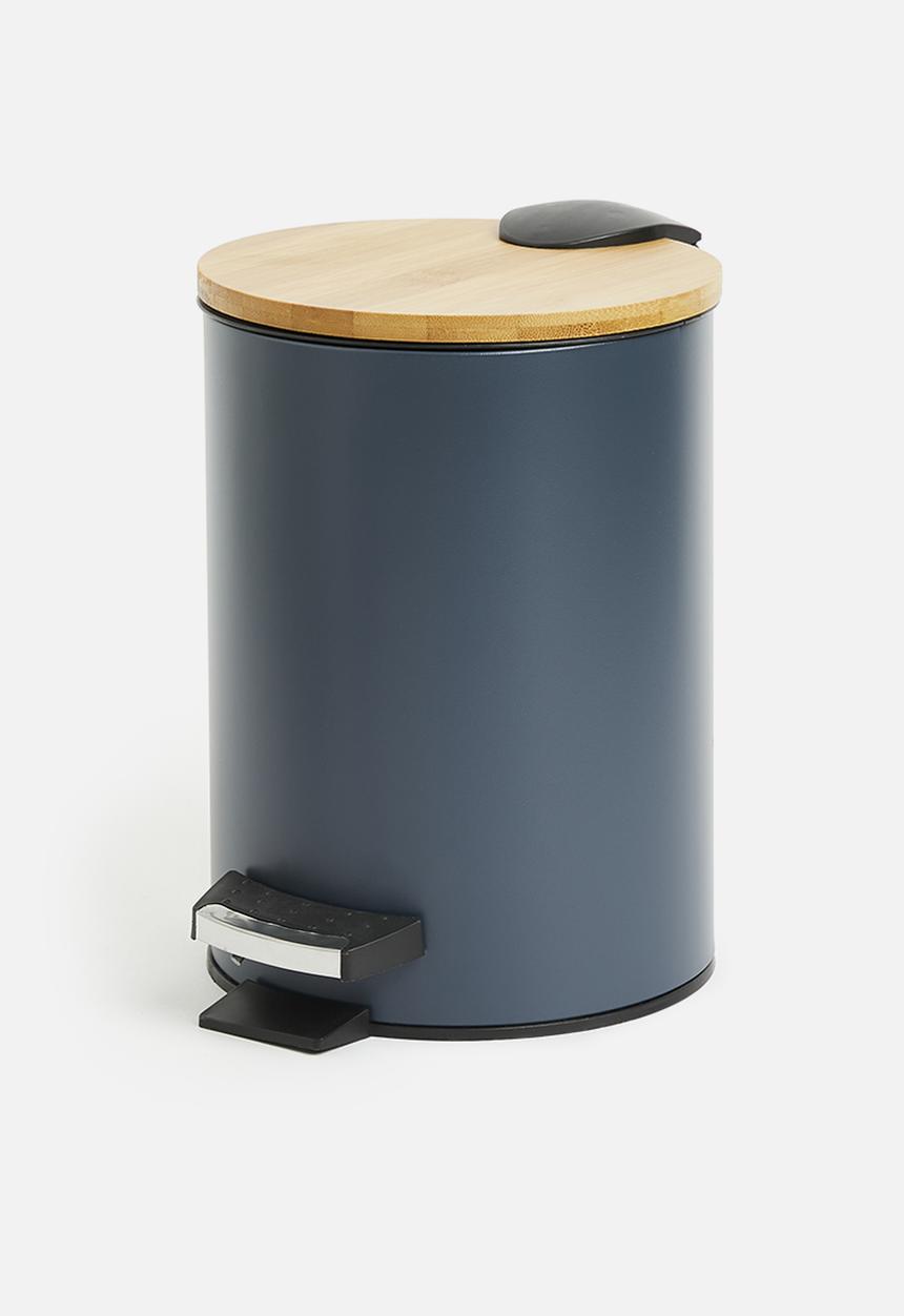 Bathroom Solutions - 3L Bamboo lid pedal bin - grey