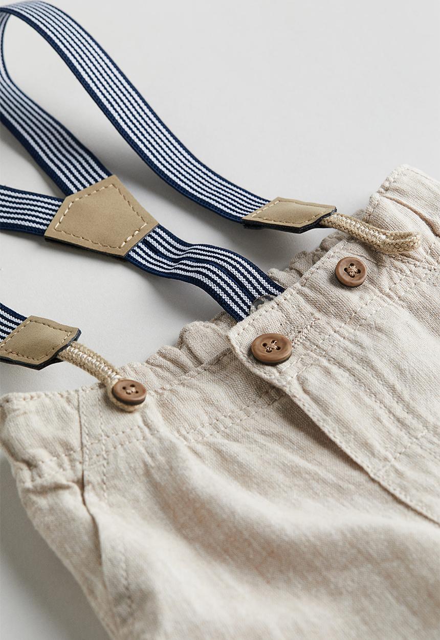 H&M - 2-Piece set with braces - light blue & light beige 