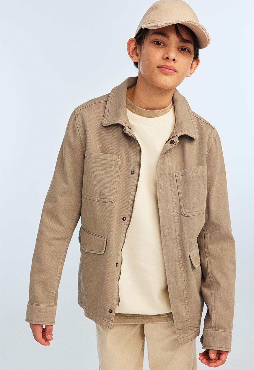 H&M - Cotton twill shacket - beige