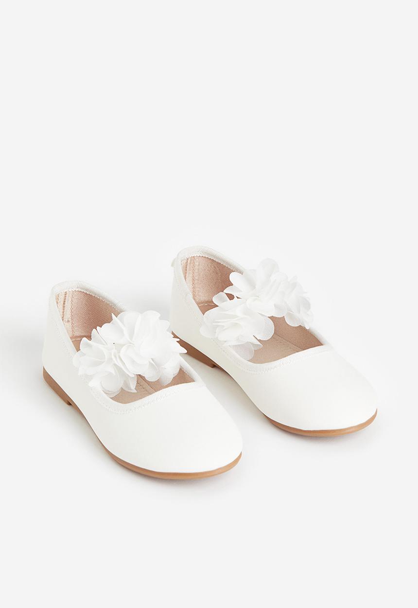 H&M - Appliquéd ballet pumps - white