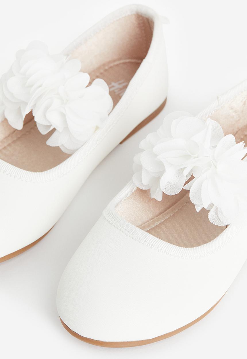 H&M - Appliquéd ballet pumps - white