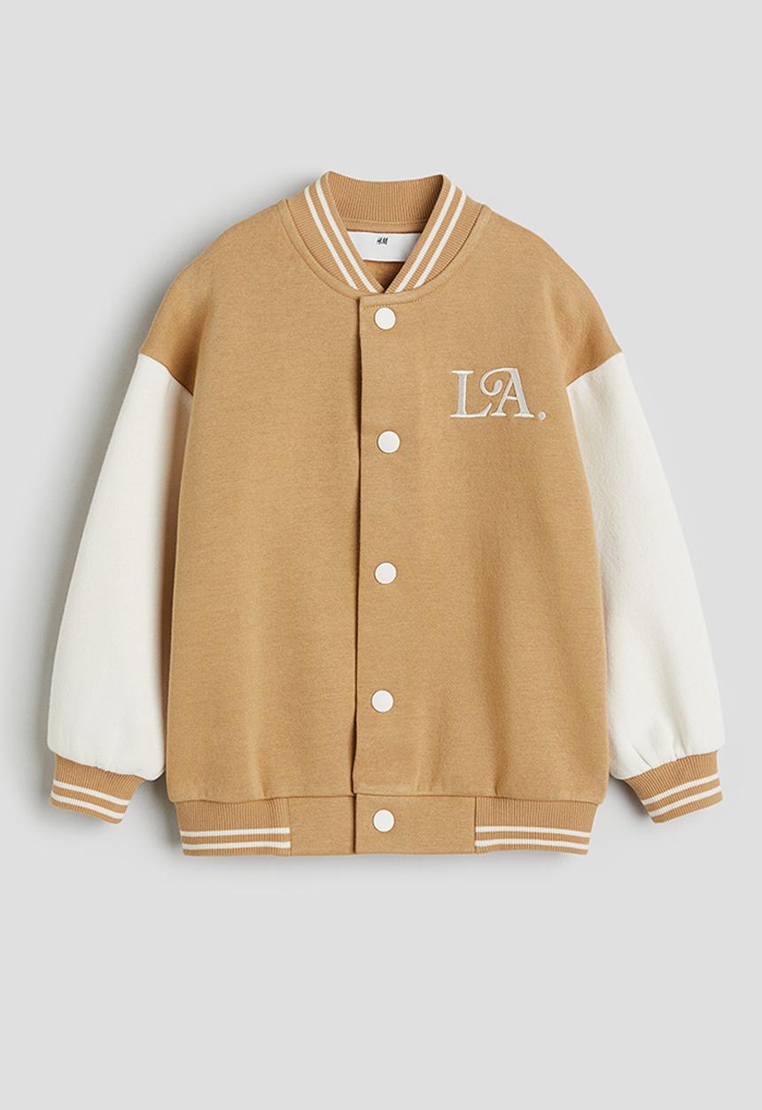 H&M - Block-coloured baseball jacket - beige/la