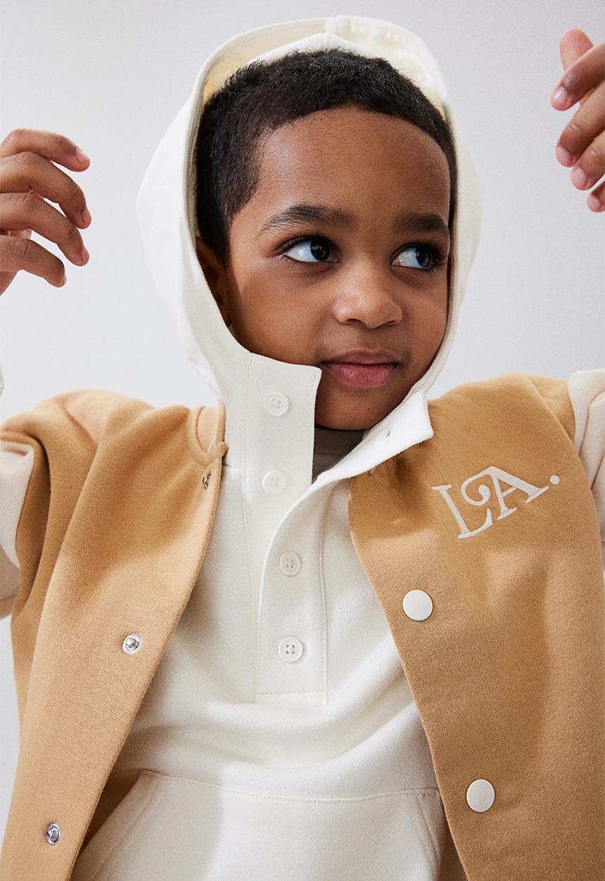 H&M - Block-coloured baseball jacket - beige/la