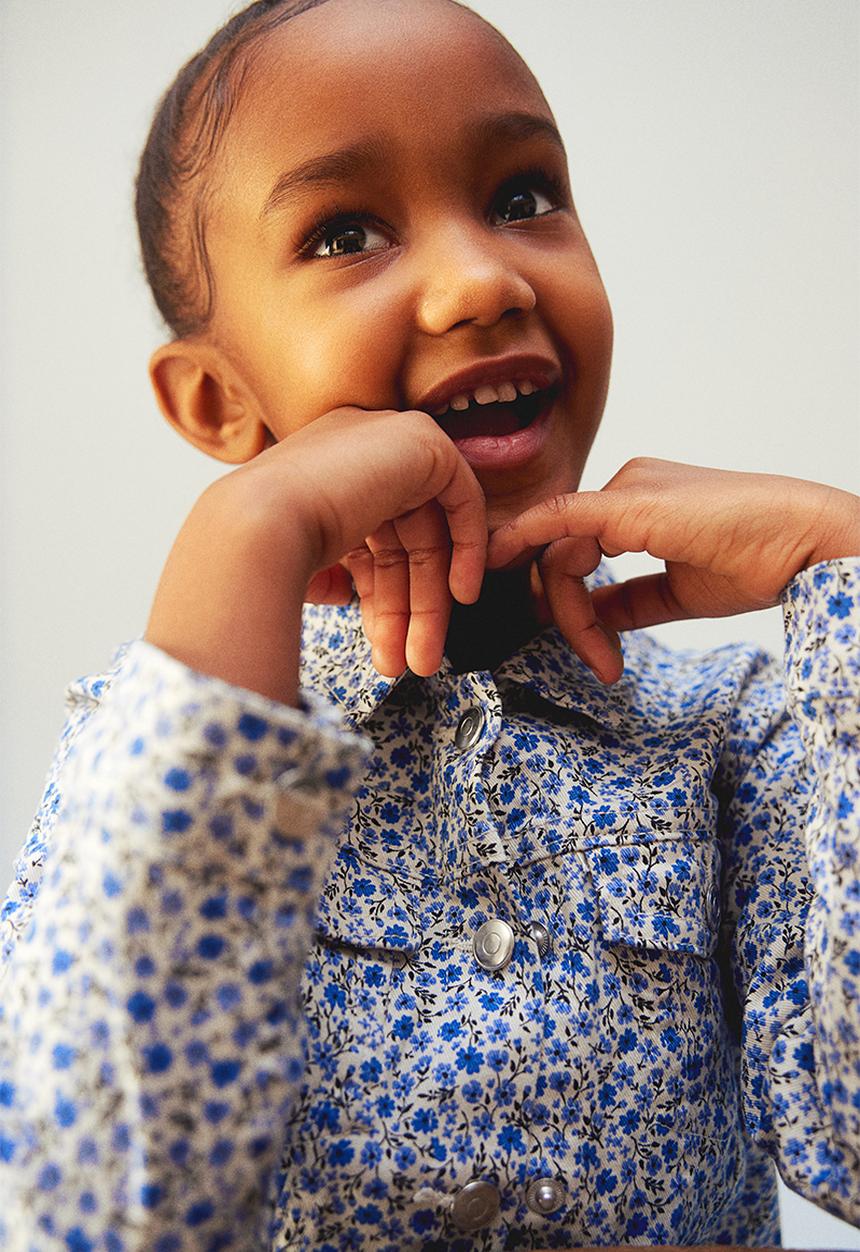 H&M - Twill jacket - blue & floral 