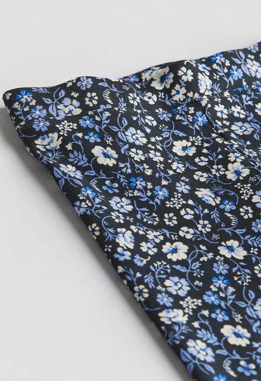 H&M - Printed jersey leggings - dark grey floral 
