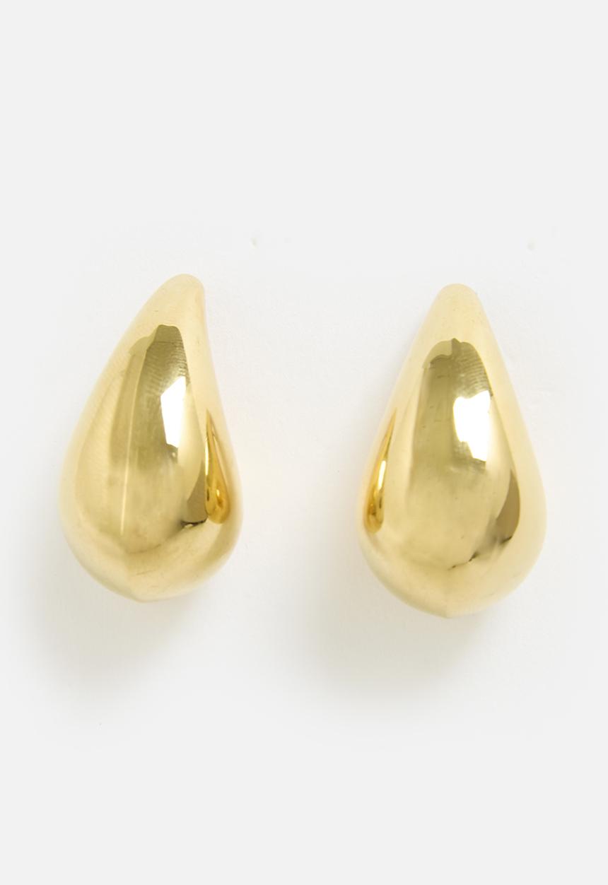 Tessa Design - Rosa large teardrop earring - gold