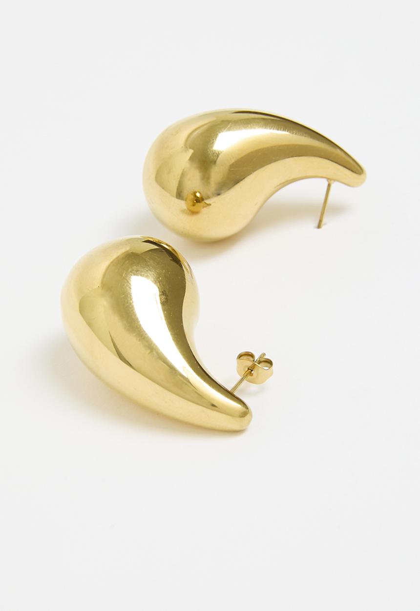 Tessa Design - Rosa large teardrop earring - gold