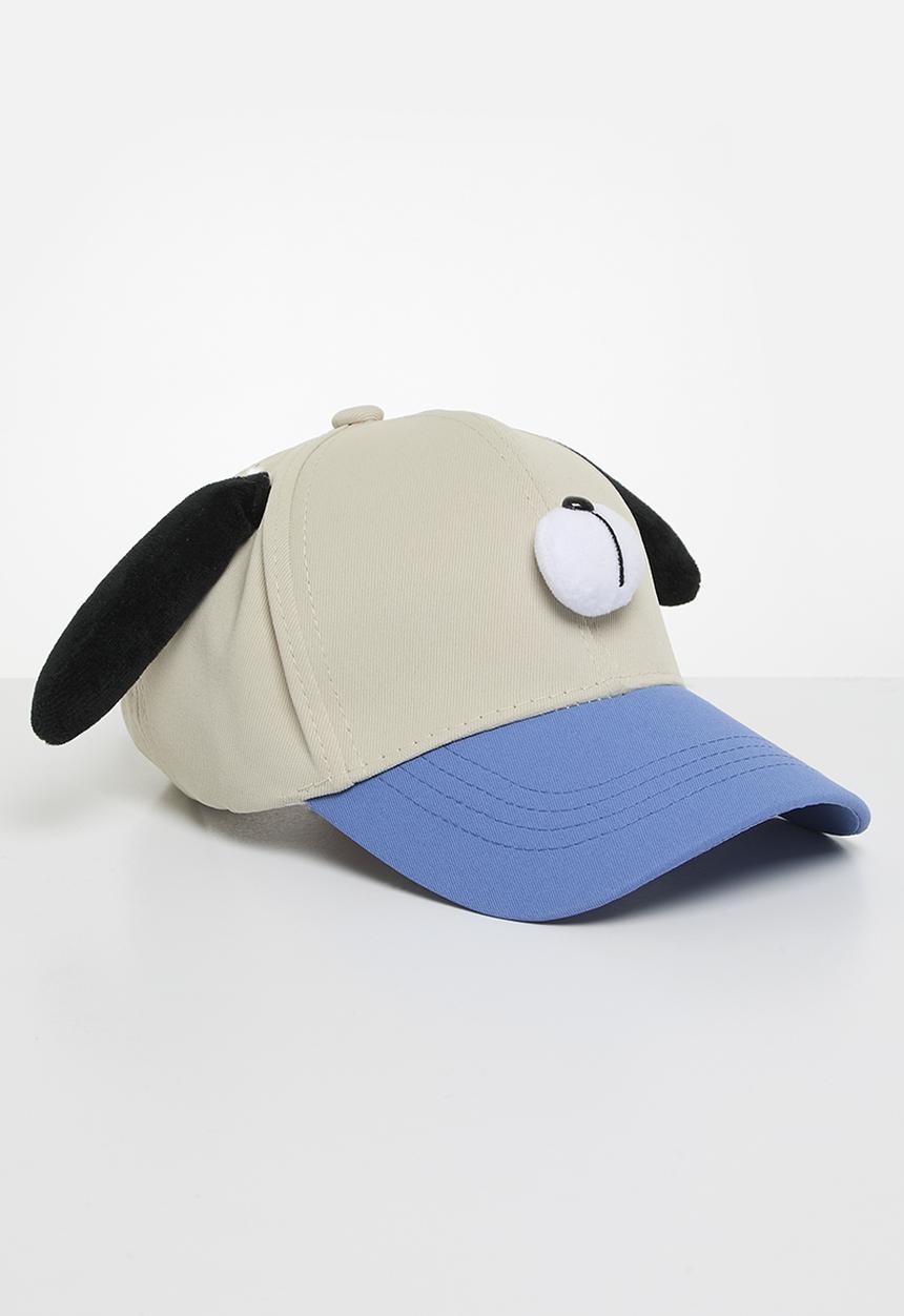 Pop Candy - Colour block novelty cap - beige & blue