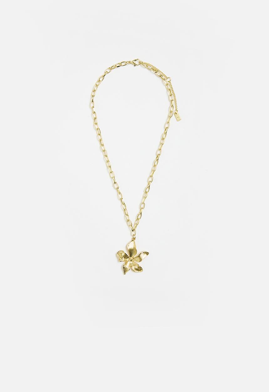 Rubi - Pendant Necklace - Gold Plated Lily Flower