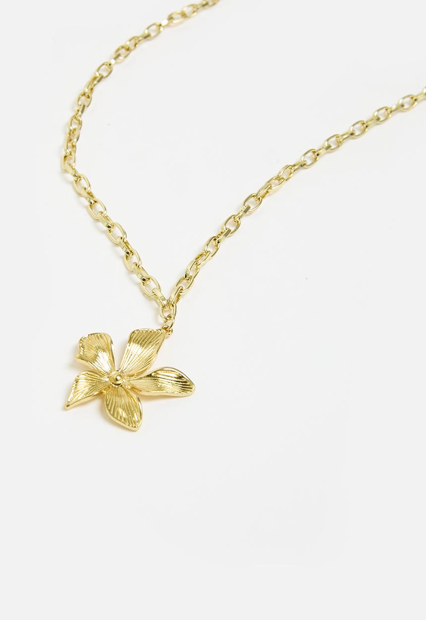 Rubi - Pendant Necklace - Gold Plated Lily Flower