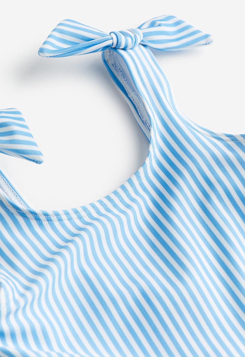 H&M - Patterned swimsuit - light blue striped