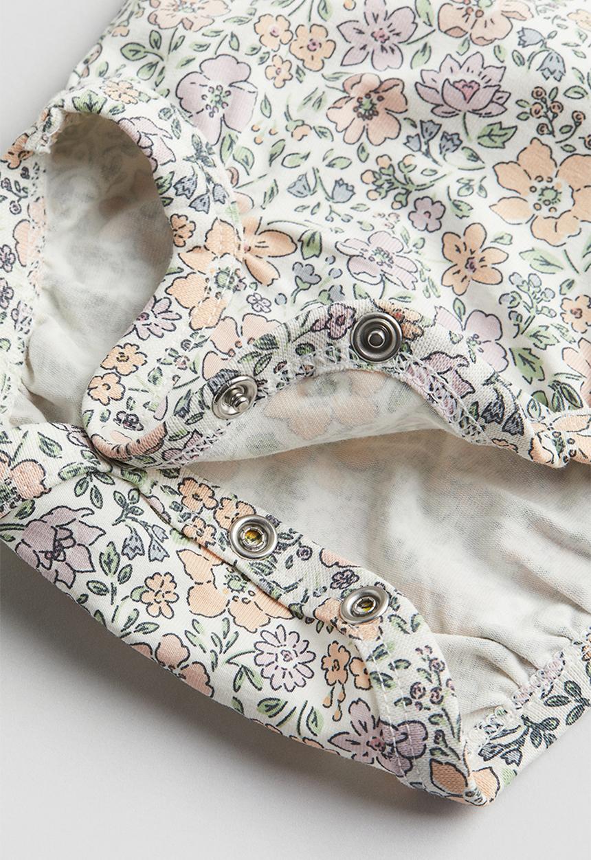 H&M - 2 piece cotton jersey set - white floral