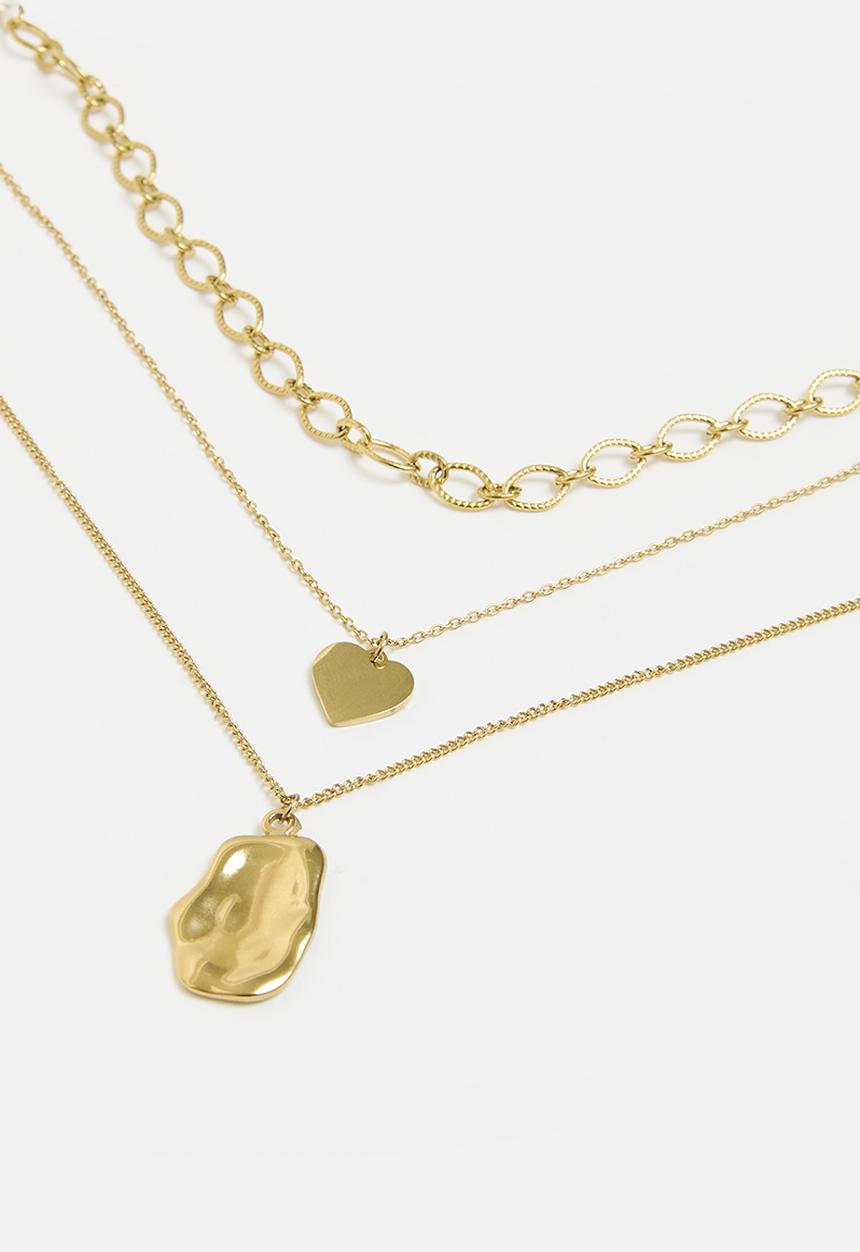 Tessa Design - Scarlett multi row chain with pendants - gold